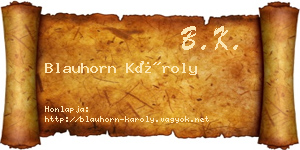 Blauhorn Károly névjegykártya